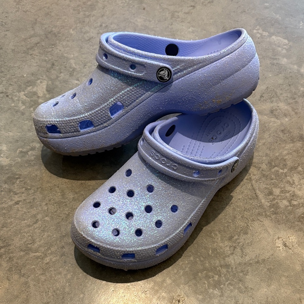 CROCS Sparkly Purple platform